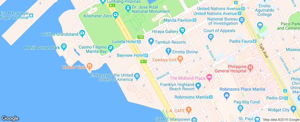 Отель Bayview Park на карте Филиппин