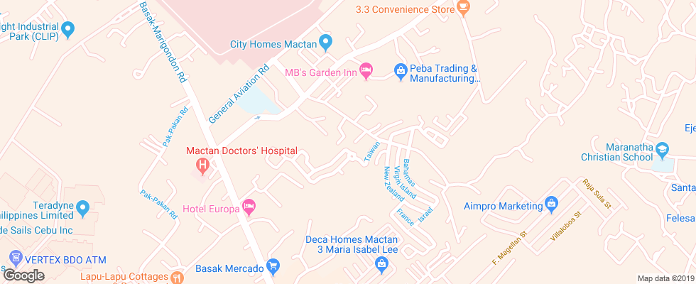 Отель Be Resorts Mactan на карте Филиппин