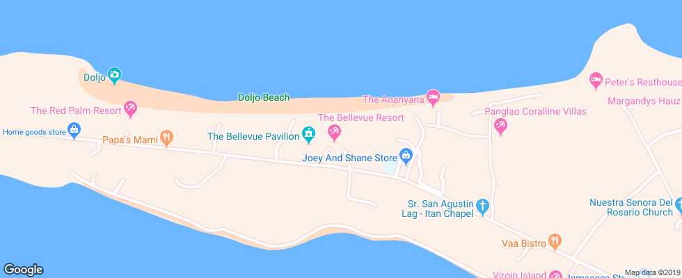 Отель Bellevue Resort на карте Филиппин