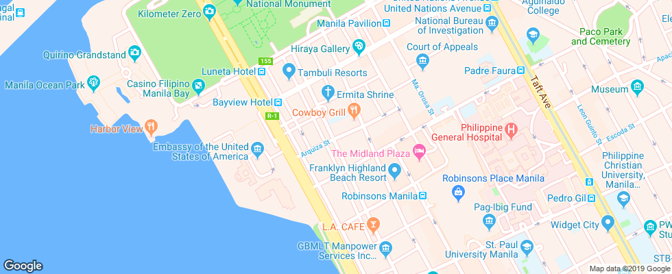 Отель Best Western La Corona Manila на карте Филиппин