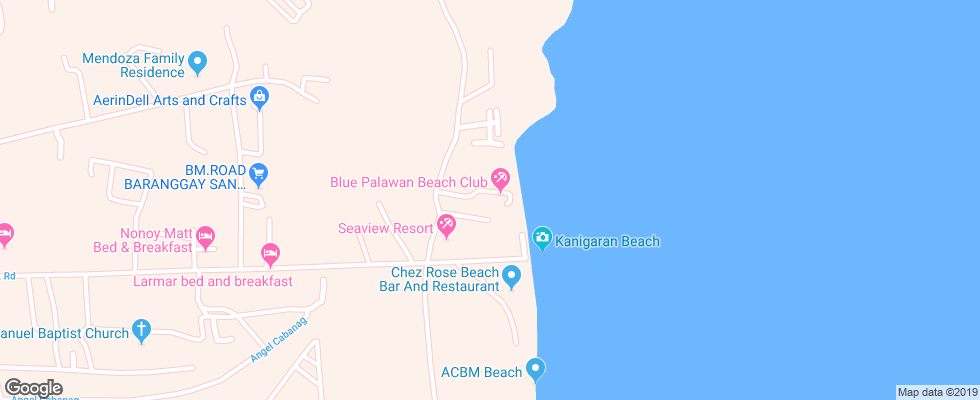 Отель Blue Palawan Beach Club на карте Филиппин