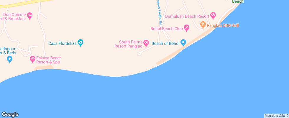 Отель Bohol Beach Club на карте Филиппин