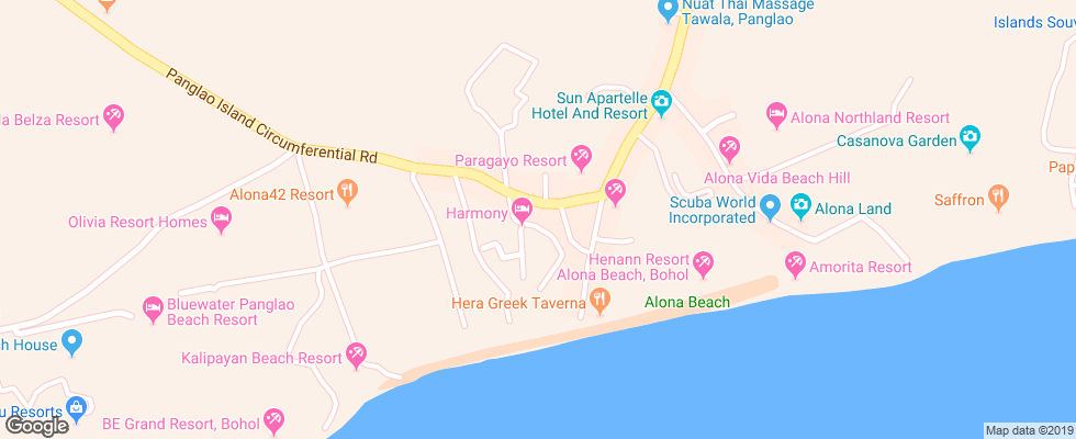 Отель Bohol Divers Resort на карте Филиппин