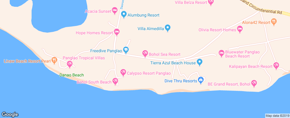Отель Bohol Sea Resort на карте Филиппин