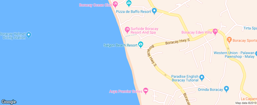 Отель Boracay Beach Houses на карте Филиппин