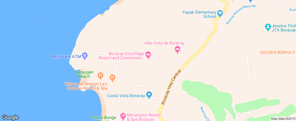 Отель Boracay Ecovillage Resort & Convention Center на карте Филиппин