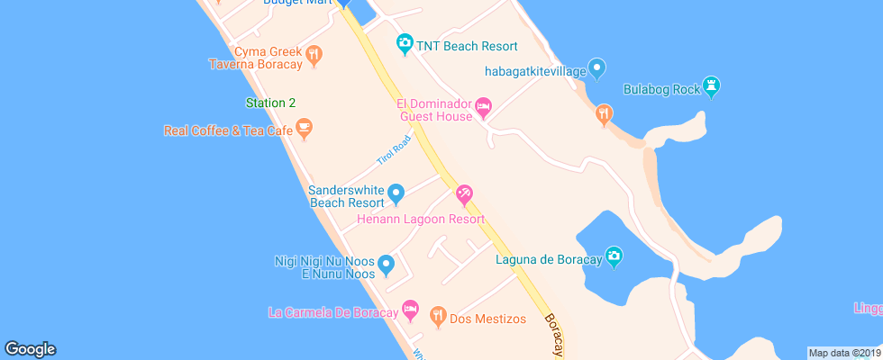 Отель Boracay Holiday Resort на карте Филиппин