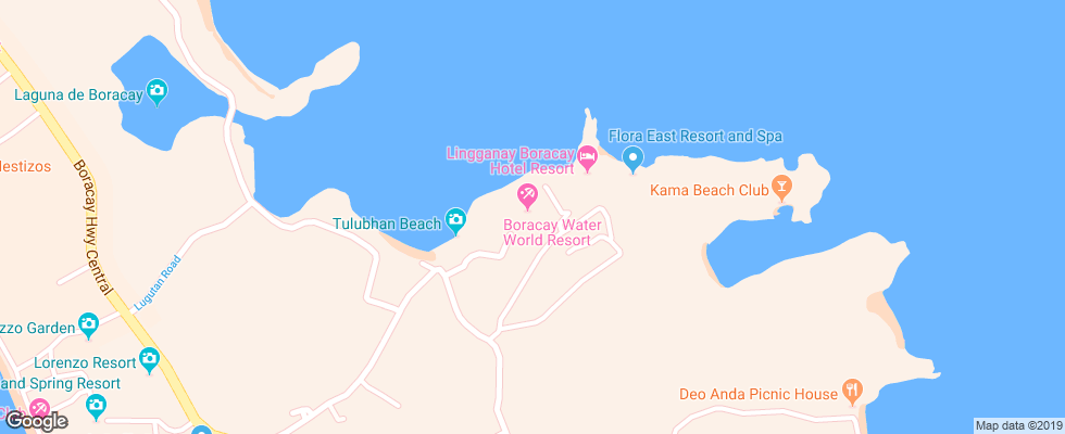 Отель Boracay Water World на карте Филиппин