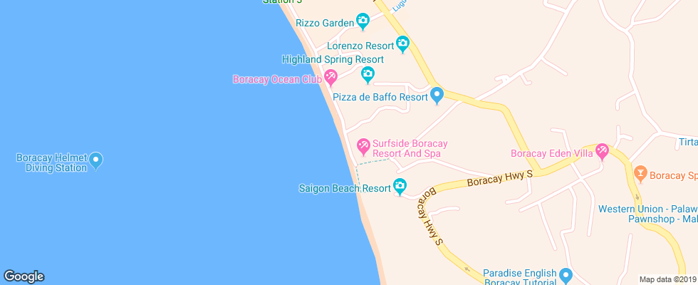Отель Cocoloco Beach Resort на карте Филиппин