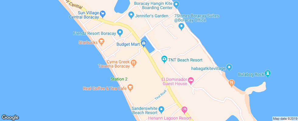 Отель Henann Regency Beach на карте Филиппин