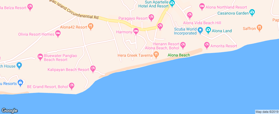 Отель Lost Horizon Beach Dive Resort на карте Филиппин