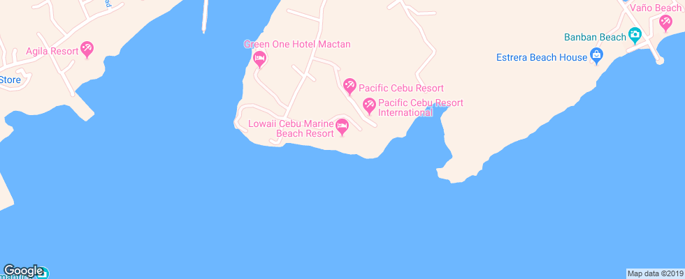 Отель Lowaii (Cebu Marine Beach Resort) на карте Филиппин