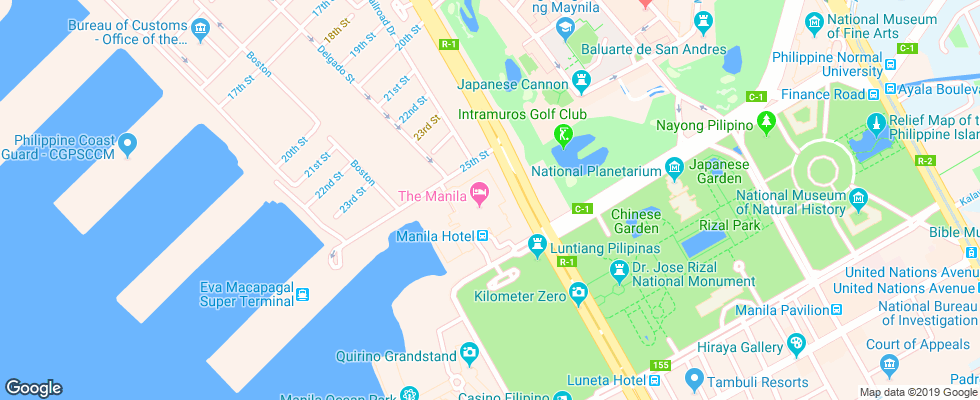 Отель Manila Hotel на карте Филиппин
