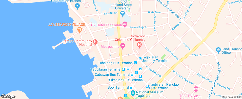 Отель Metrocentre Hotel & Convention Center на карте Филиппин