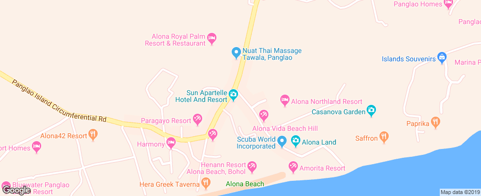 Отель Panglao Regents Park на карте Филиппин