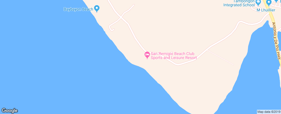 Отель San Remigio Beach Club на карте Филиппин