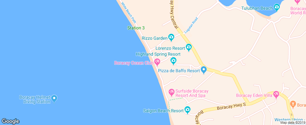 Отель Surfside Boracay Resort & Spa на карте Филиппин