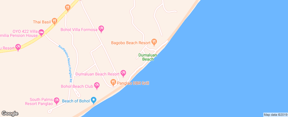Отель Whites & Greens Beach Resort на карте Филиппин