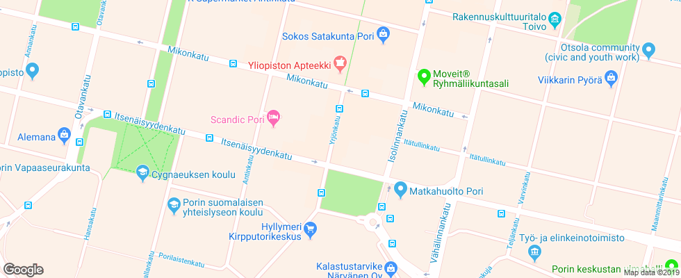 Отель Cumulus Pori на карте Финляндии