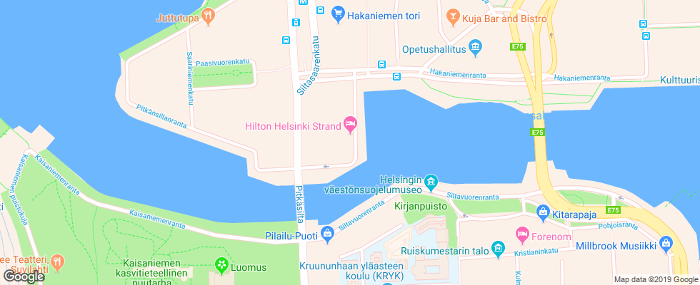 Отель Hilton Strand Helsinki на карте Финляндии