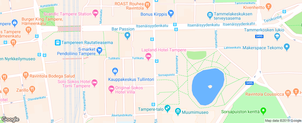 Отель Holiday Inn Tampere на карте Финляндии