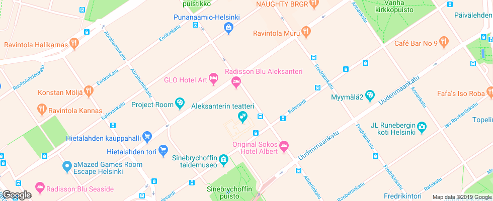 Отель Radisson Blu Aleksanteri на карте Финляндии