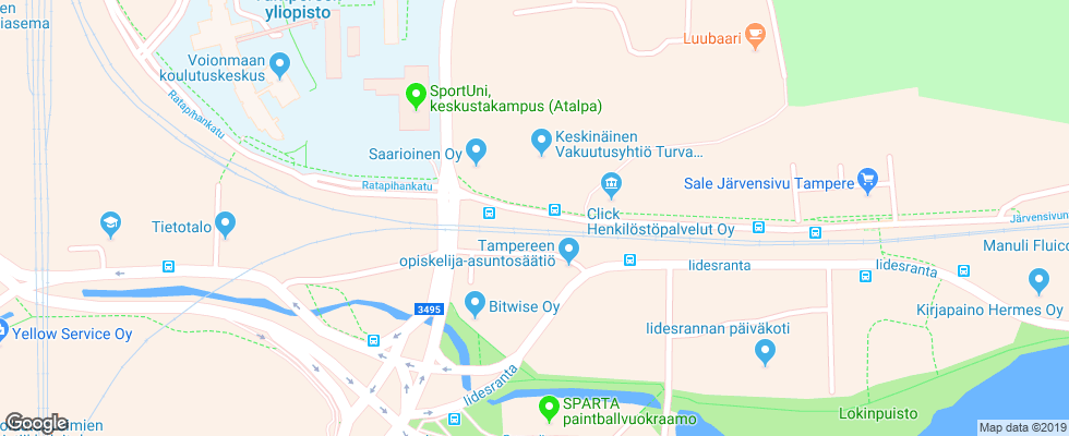 Отель Radisson Blu Grand Tammer на карте Финляндии