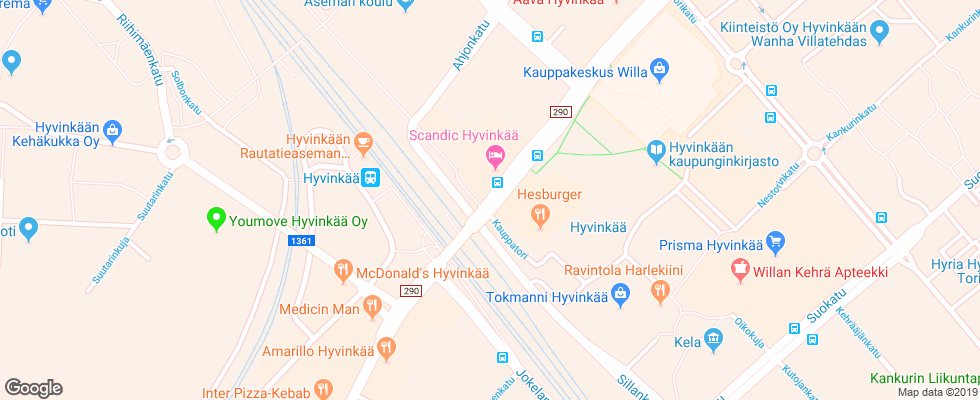 Отель Scandic Hyvinkaa на карте Финляндии
