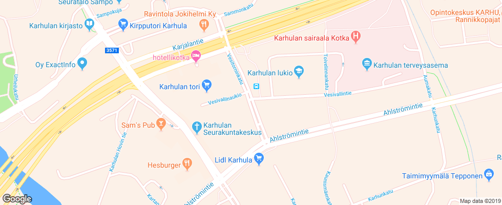 Отель Scandic Kotka на карте Финляндии