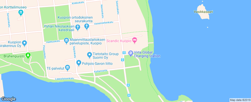 Отель Scandic Kuopio на карте Финляндии