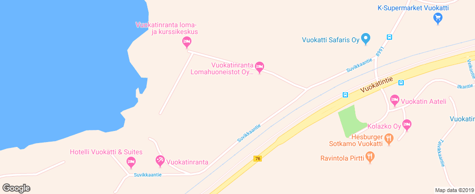 Отель Vuokatinranta на карте Финляндии