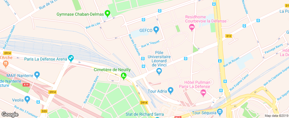 Отель Adagio Access La Defense Leonard De Vinci на карте Франции