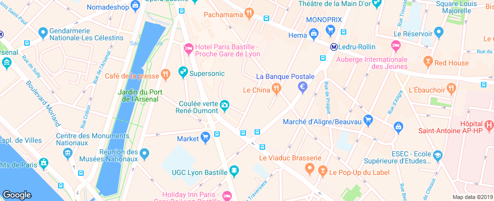 Отель Adagio Access Paris Bastille Aparthotel на карте Франции