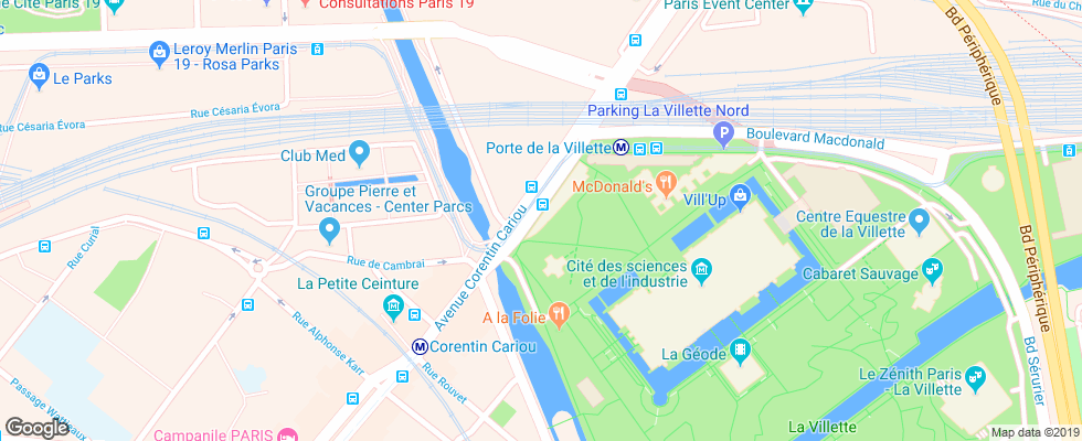 Отель Adagio Access Paris La Villette на карте Франции