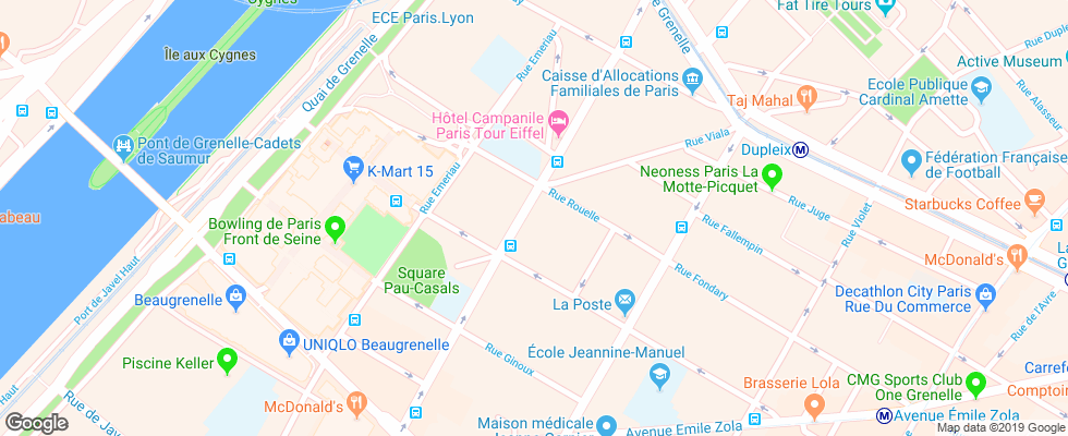 Отель Adagio Access Paris Tour Eiffel Saint Charles на карте Франции