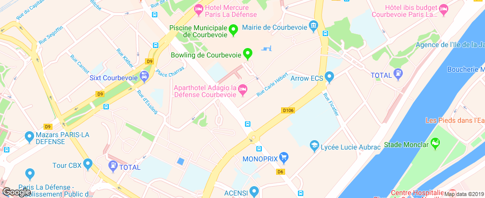 Отель Adagio La Defense Courbevoie на карте Франции