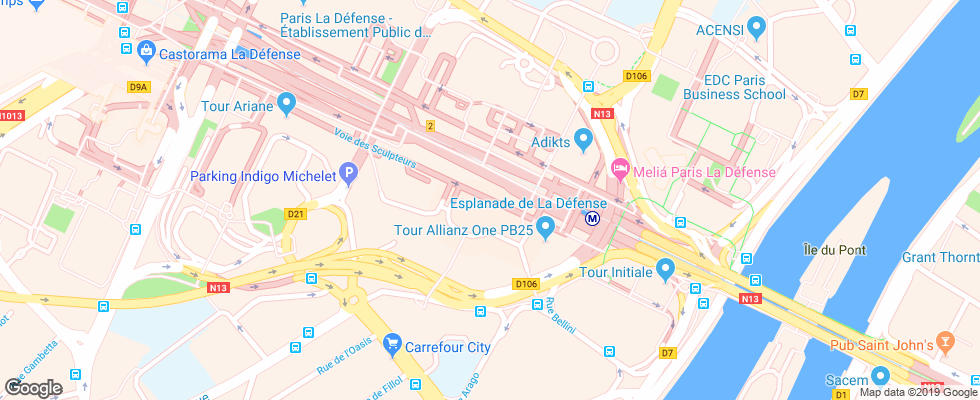 Отель Adagio La Defense Esplanade на карте Франции