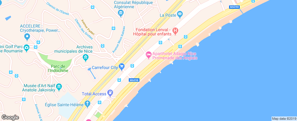 Отель Adagio Nice Promenade Des Anglais на карте Франции