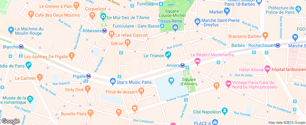 Отель Adagio Paris Montmartre на карте Франции