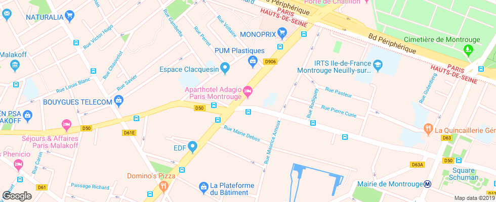 Отель Adagio Paris Montrouge на карте Франции