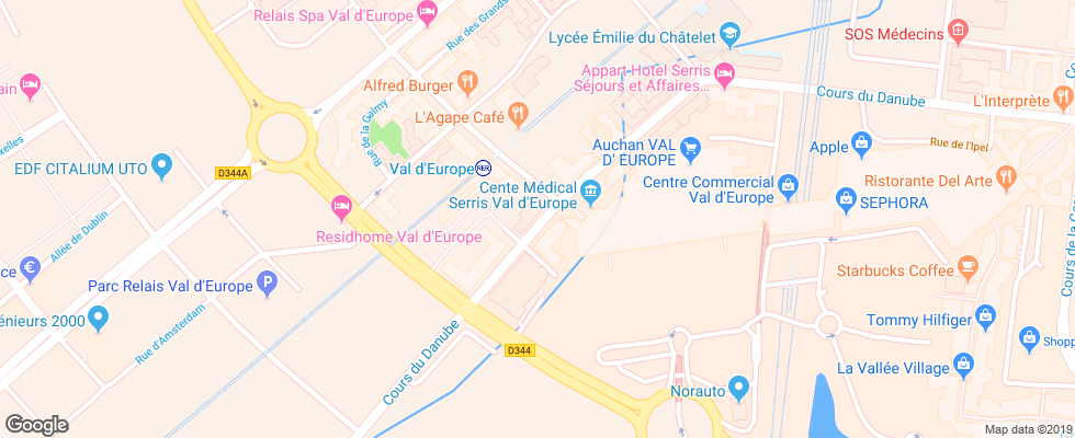 Отель Adagio Val Deurope на карте Франции