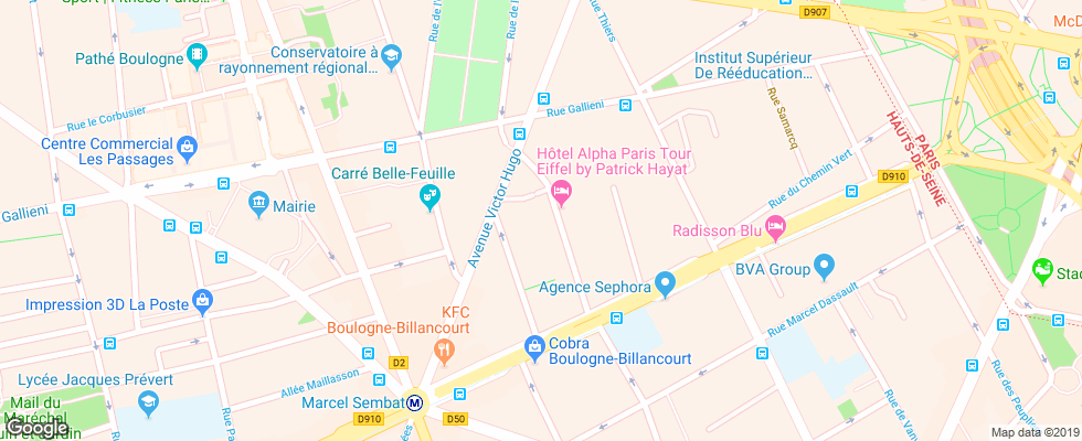 Отель Alpha Paris Tour Eiffel на карте Франции