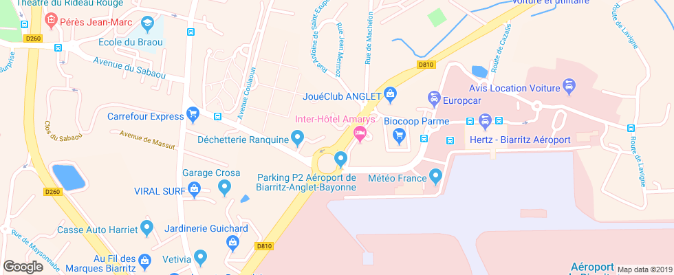 Отель Amarys Inter Hotel на карте Франции
