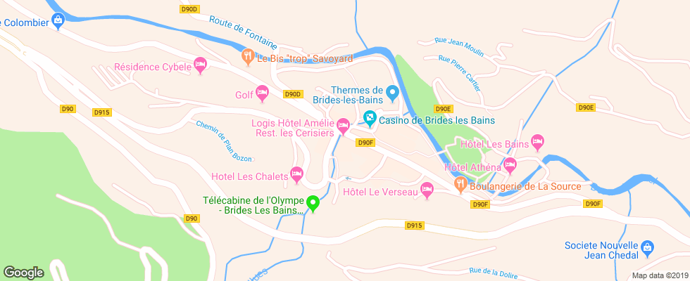 Отель Amelie Hotel Brides Les Bains на карте Франции