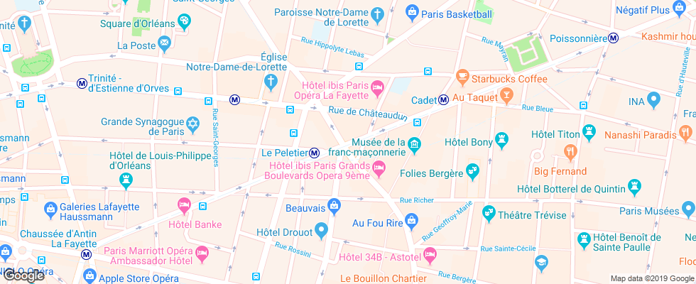 Отель Best Western Premier Opera Faubourg на карте Франции