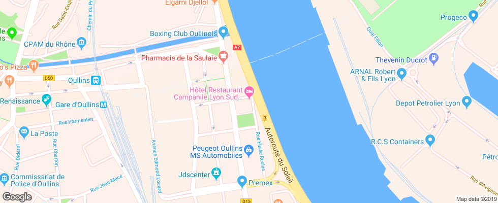 Отель Campanile Lyon Sud - Oullins на карте Франции