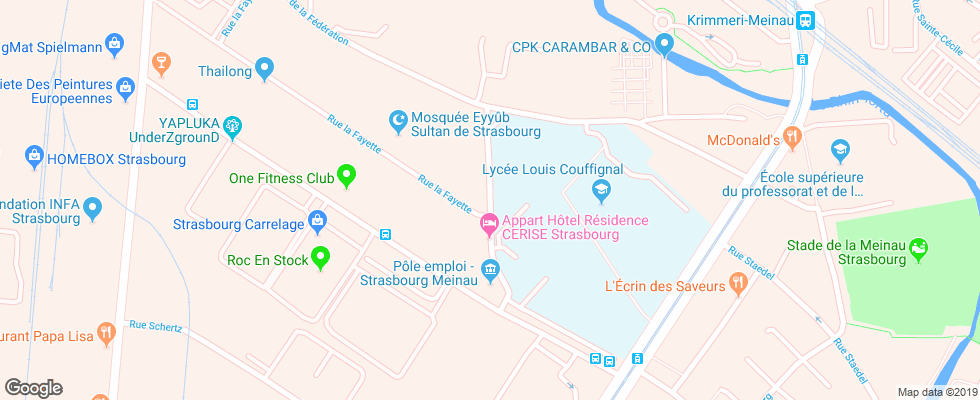 Отель Cerise Strasbourg на карте Франции