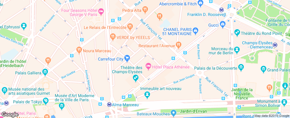 Отель Chambiges Elysees на карте Франции
