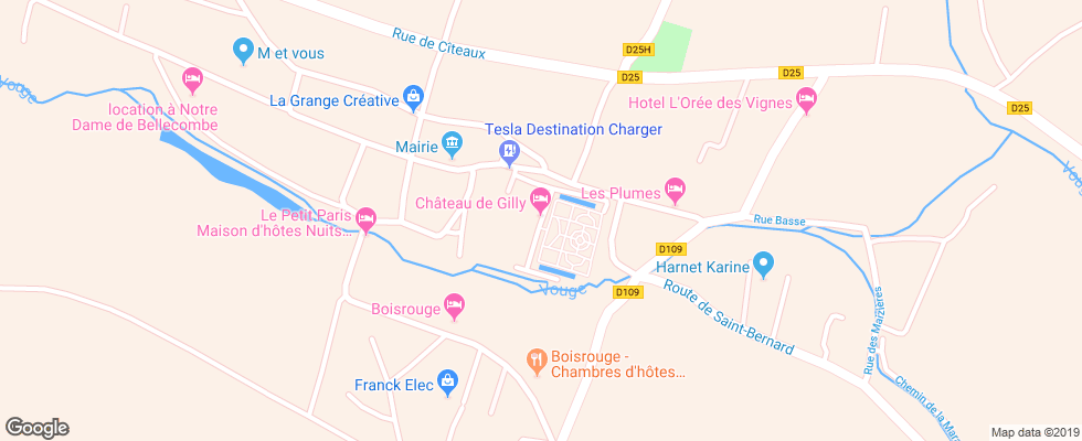 Отель Chateau De Gilly на карте Франции