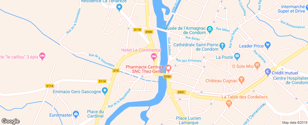 Отель Continental на карте Франции